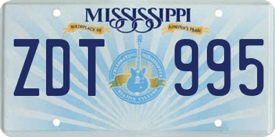 MS license plate ZDT995