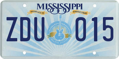 MS license plate ZDU015