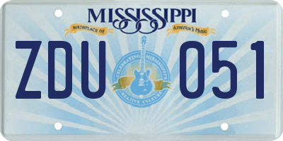 MS license plate ZDU051
