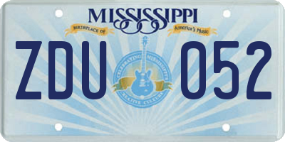 MS license plate ZDU052
