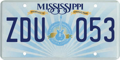 MS license plate ZDU053