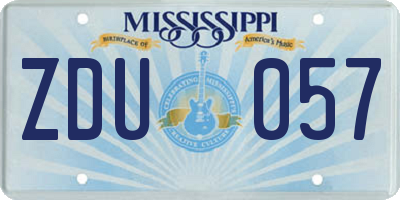 MS license plate ZDU057