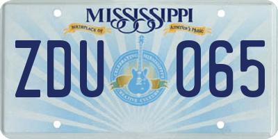 MS license plate ZDU065