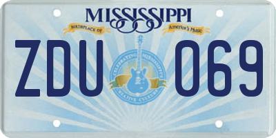 MS license plate ZDU069