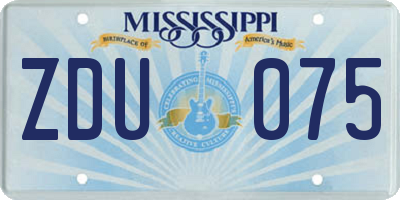 MS license plate ZDU075