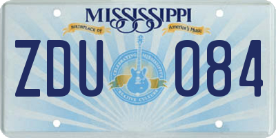 MS license plate ZDU084