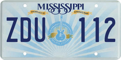 MS license plate ZDU112