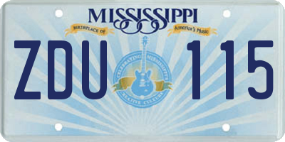 MS license plate ZDU115