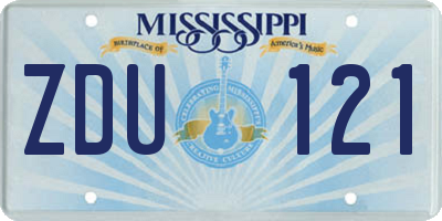 MS license plate ZDU121