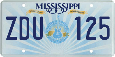 MS license plate ZDU125