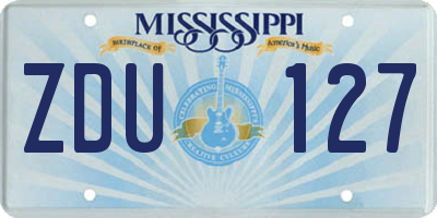 MS license plate ZDU127