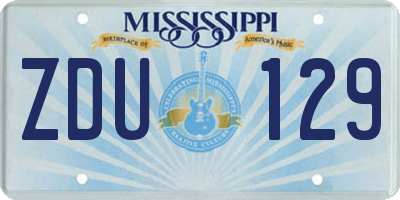 MS license plate ZDU129
