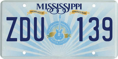 MS license plate ZDU139