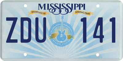 MS license plate ZDU141