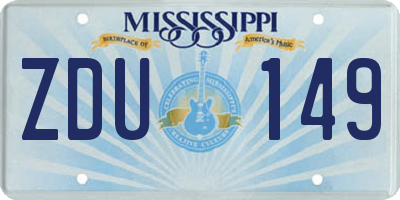 MS license plate ZDU149