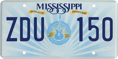 MS license plate ZDU150