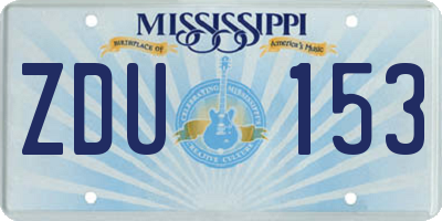MS license plate ZDU153
