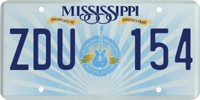 MS license plate ZDU154