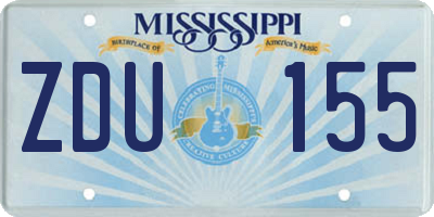 MS license plate ZDU155