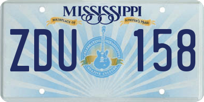 MS license plate ZDU158