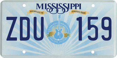 MS license plate ZDU159