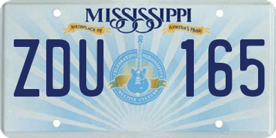 MS license plate ZDU165