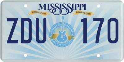 MS license plate ZDU170