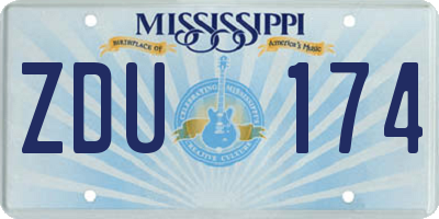 MS license plate ZDU174