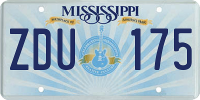 MS license plate ZDU175