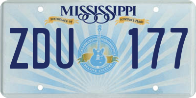 MS license plate ZDU177