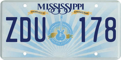MS license plate ZDU178