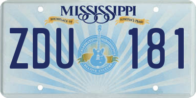 MS license plate ZDU181