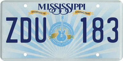 MS license plate ZDU183