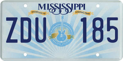 MS license plate ZDU185