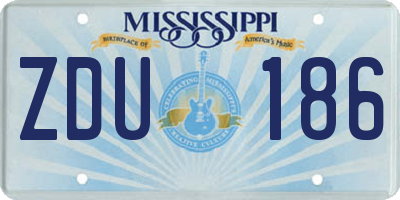 MS license plate ZDU186