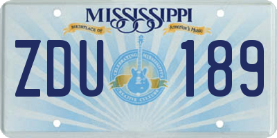 MS license plate ZDU189