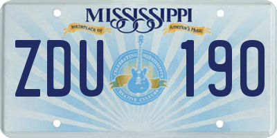 MS license plate ZDU190
