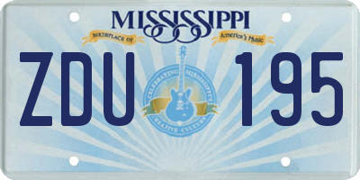 MS license plate ZDU195