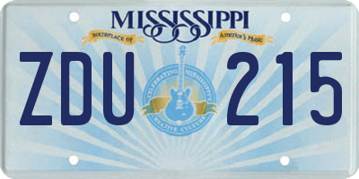 MS license plate ZDU215