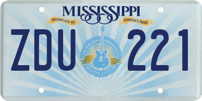 MS license plate ZDU221