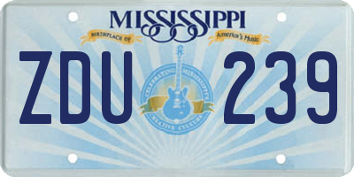 MS license plate ZDU239