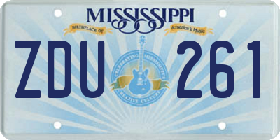 MS license plate ZDU261