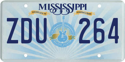 MS license plate ZDU264