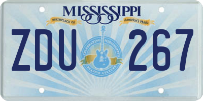 MS license plate ZDU267