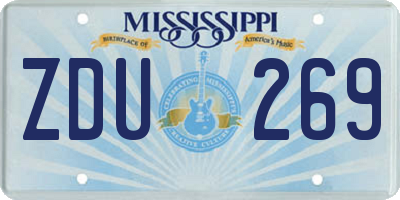 MS license plate ZDU269