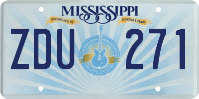 MS license plate ZDU271