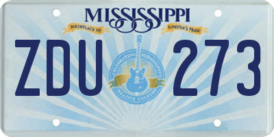MS license plate ZDU273