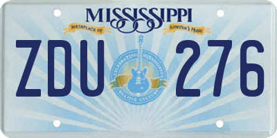 MS license plate ZDU276