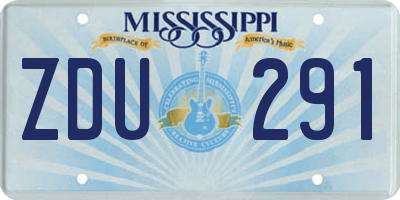 MS license plate ZDU291