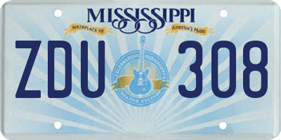 MS license plate ZDU308